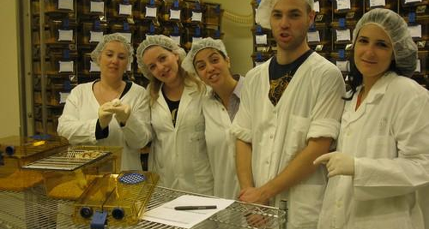 staff during a test standing for a group picture