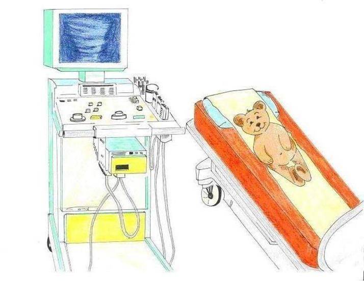 drawing of a teddy bear going through US
